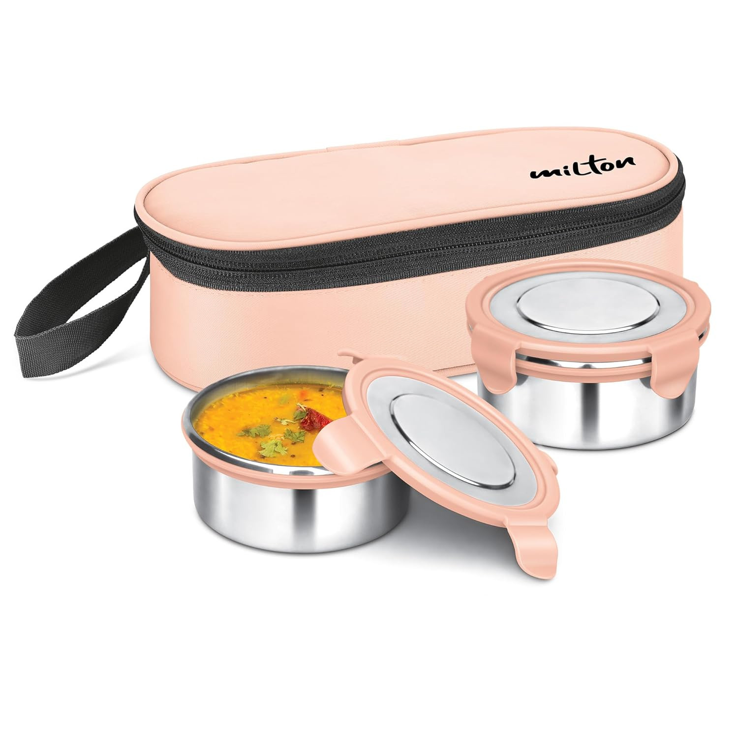 EXPRESS MEAL 2 CONTAINER TIFFIN BOX PEACH (AM-EXME2CONPEA883-BM)