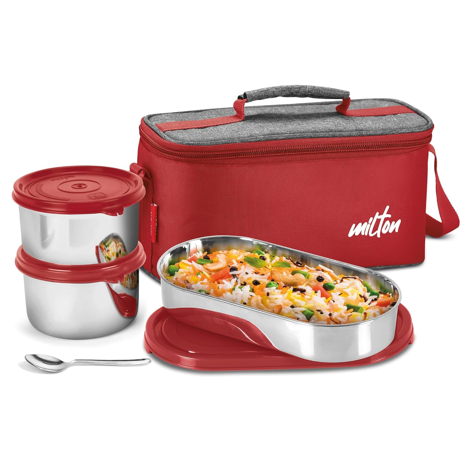 STEEL SMART LUNCH BOX 1675ML RED (AM-STSM1675RE912-BM)
