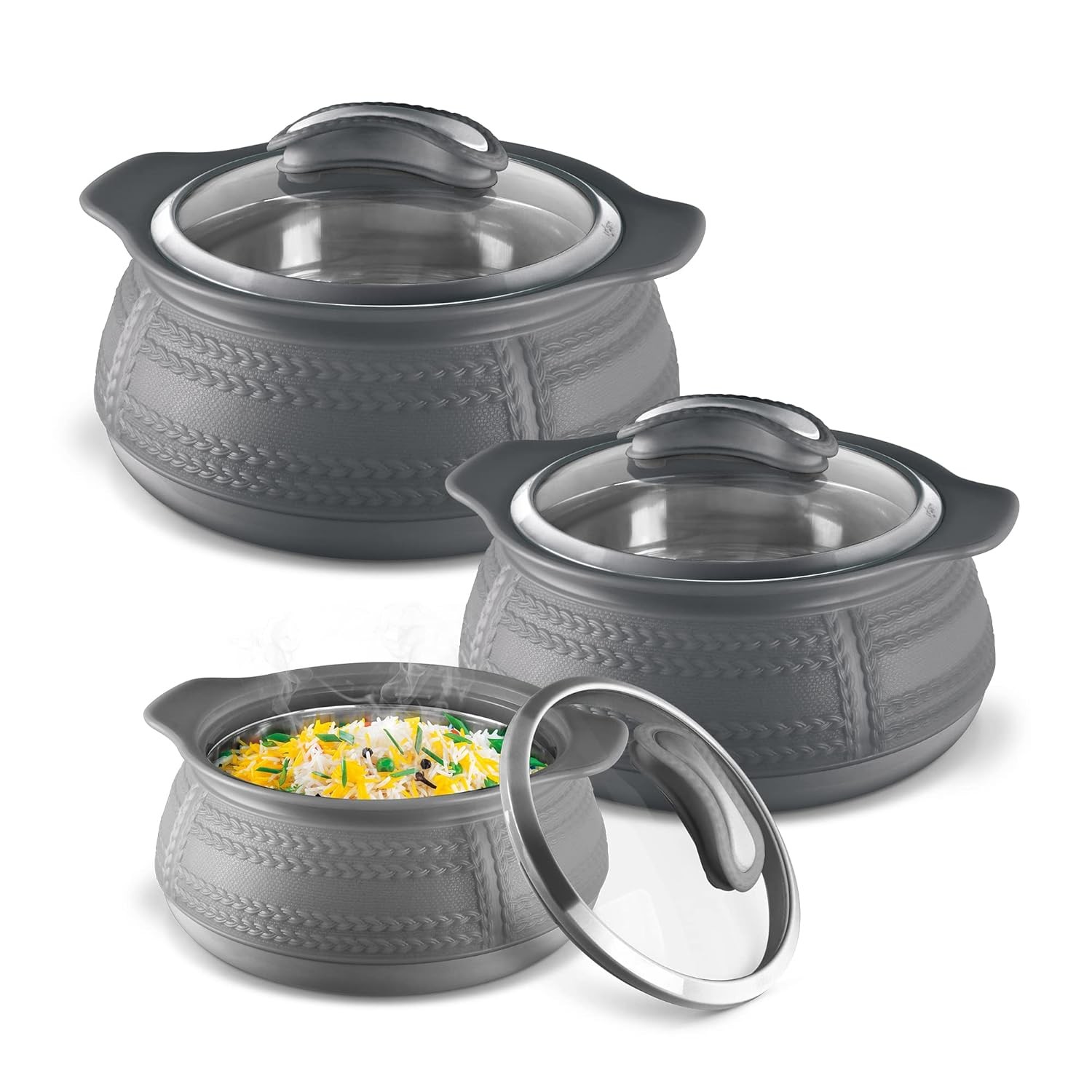 WEAVE 1320 JR SET CASSEROLE GREY (AM-WEAC1320GRY368-BM)