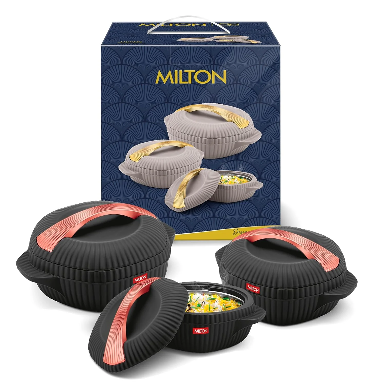 OYSTER 4500ML CASSEROLE REGULAR  GIFT SET  BLACK   (AM-OYSC4500BLK221-BM)