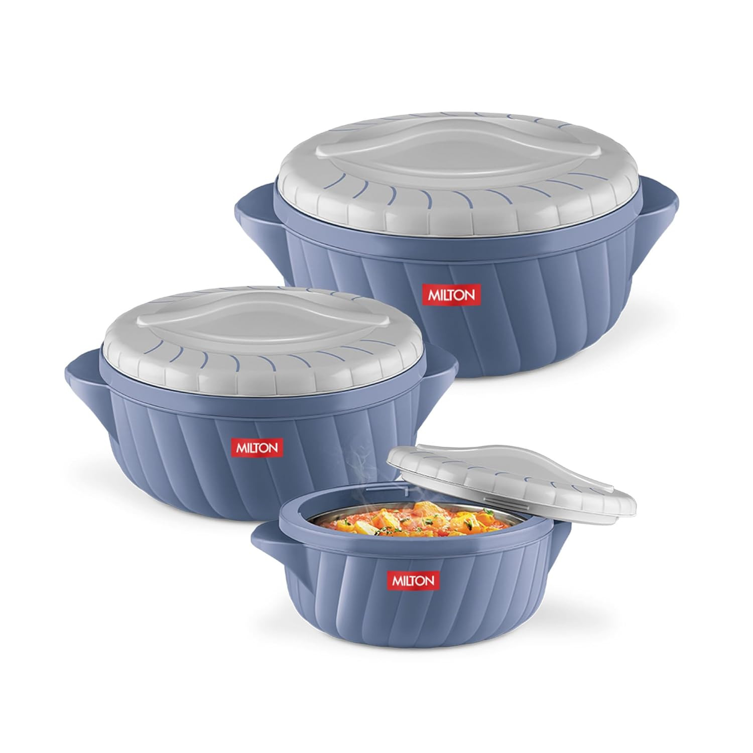 FLORA JR SET CASSEROLE (MILTON) STONE BLUE (AM-FLOC2370S3SB239-BM)