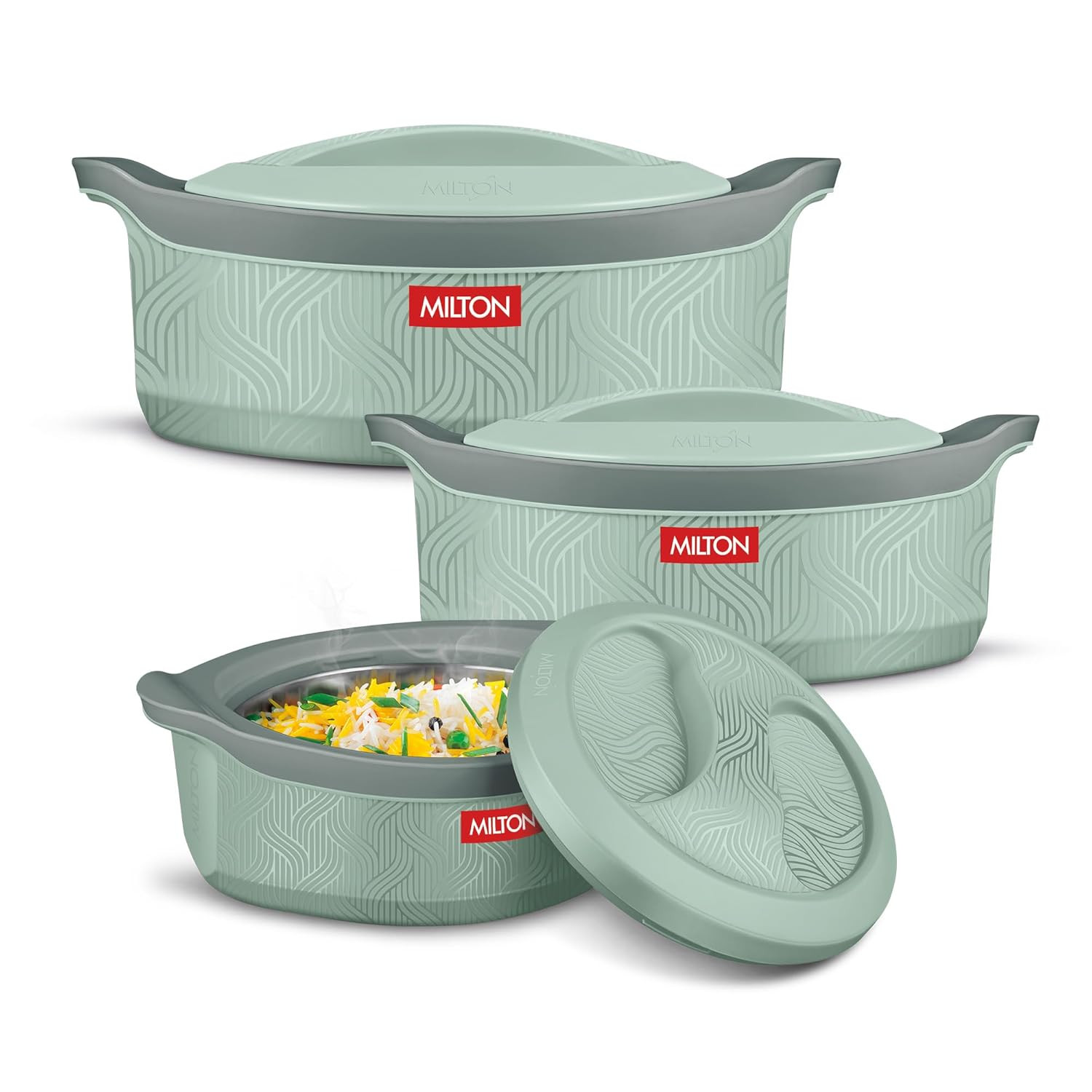 Evoke Casserole SET OF 3 LIGHT GREEN  (AM-EVOC2540LG248-BM)